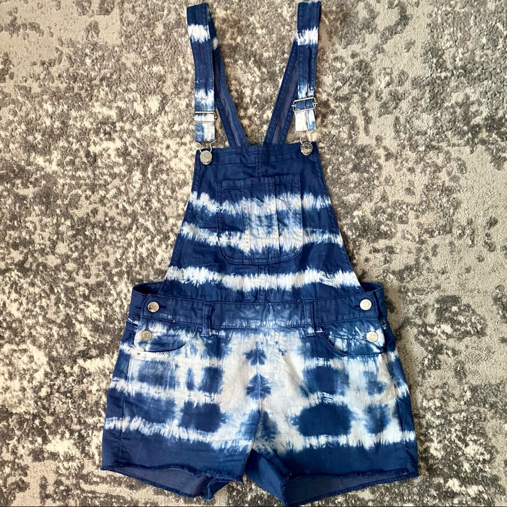 Blue and White Overalls
